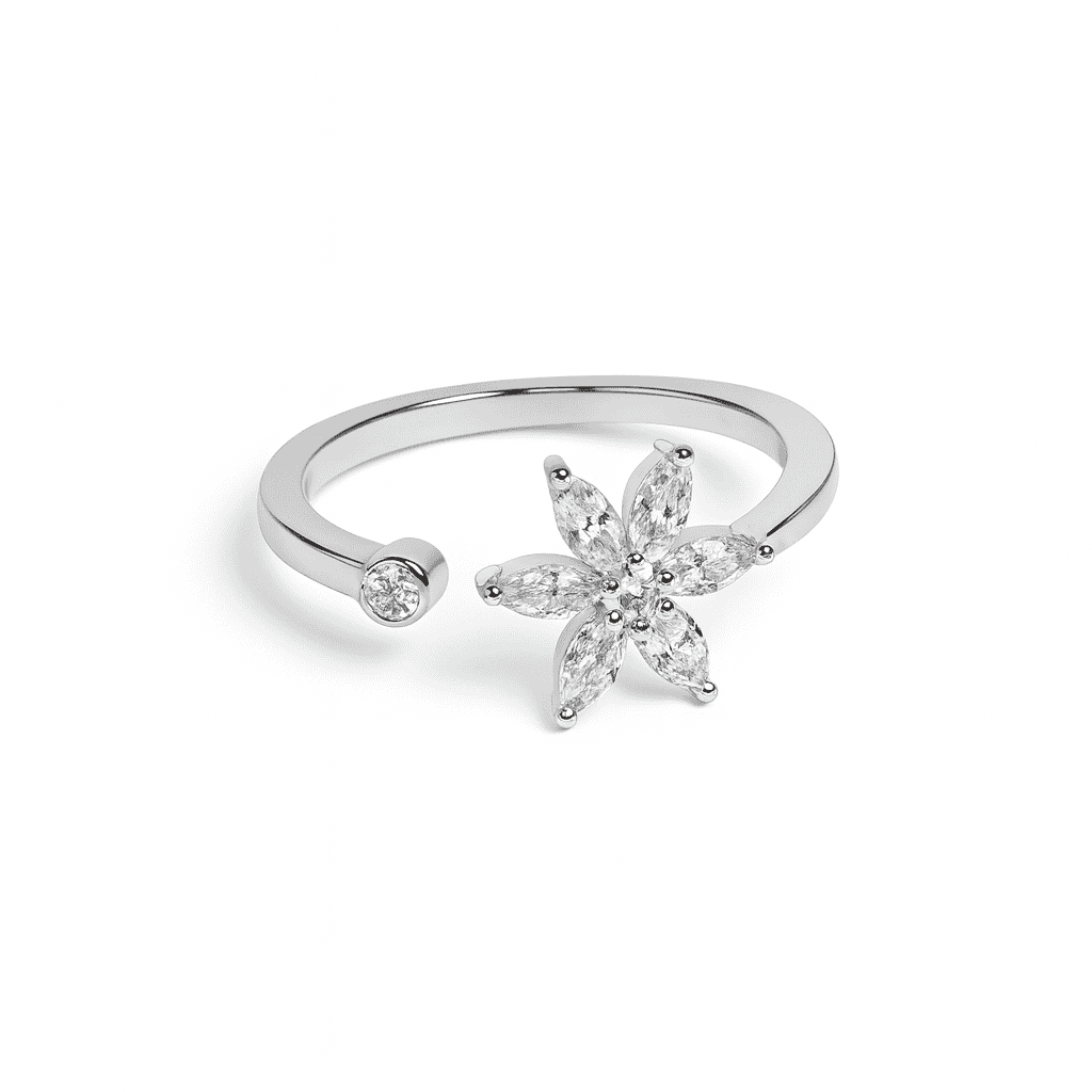 Silver white zircon studded Toe Ring