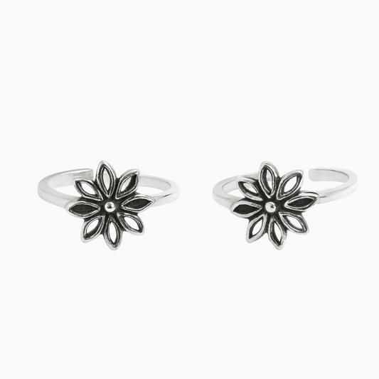 Silver Lotus Beautiful Toe Ring