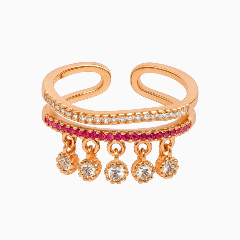 Silver Trendy Charms Adjustable Ring