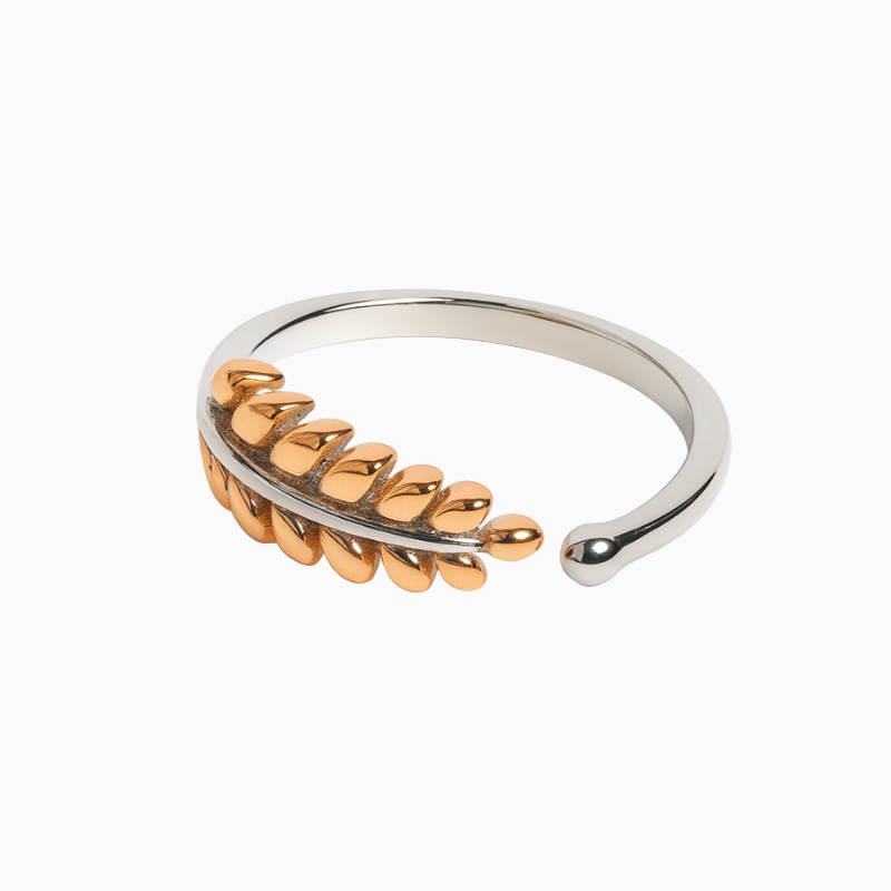 Gold Intricate Palm Leaf Design Toe Ring