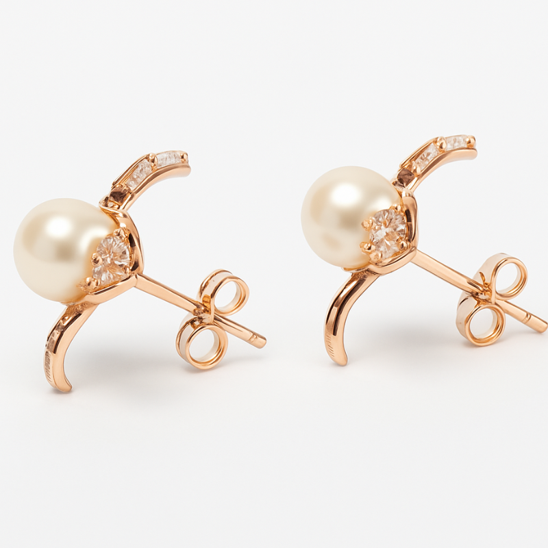 Rose Gold Pearl with Floral Design