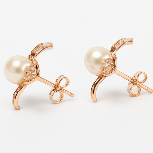 Rose Gold Pearl with Floral Design