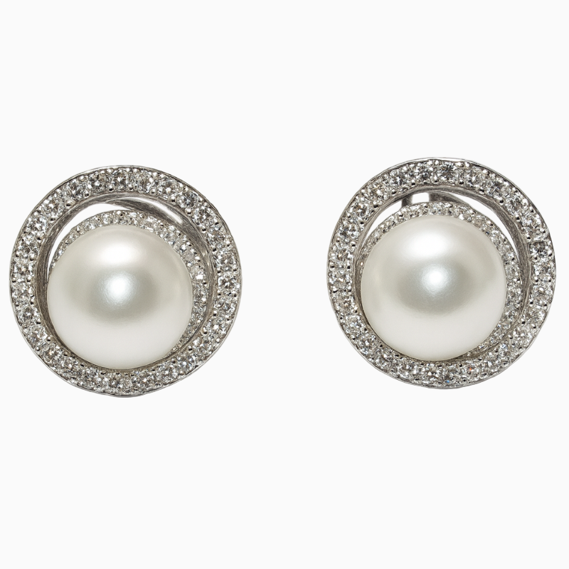 Silver Stylish Pearl studs Earring for Her