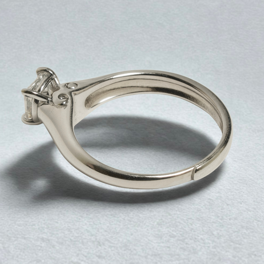 Silver Princess round adjustable Ring