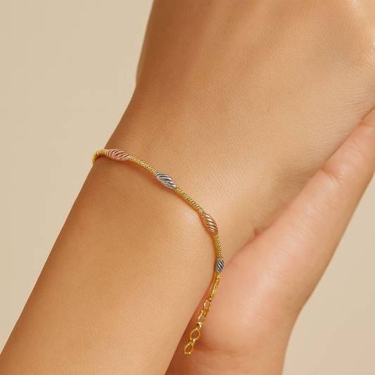Gold Elegant Bracelet with Fusion of Colours