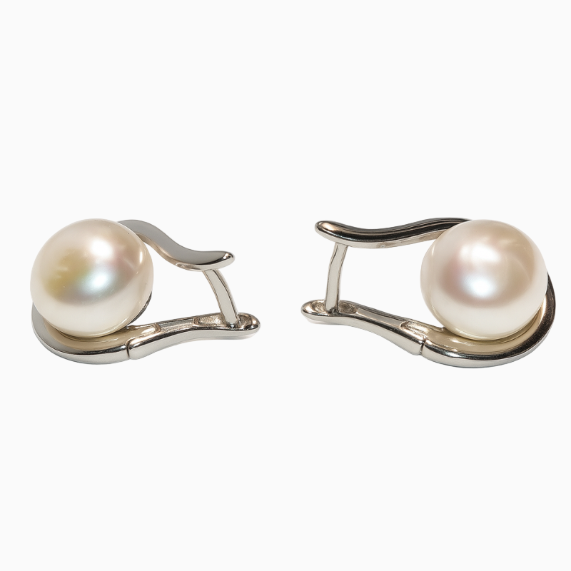 Silver Smooth Pearl Asian Earring