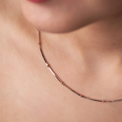 Silver Dual Tone Beaded Chain For Her