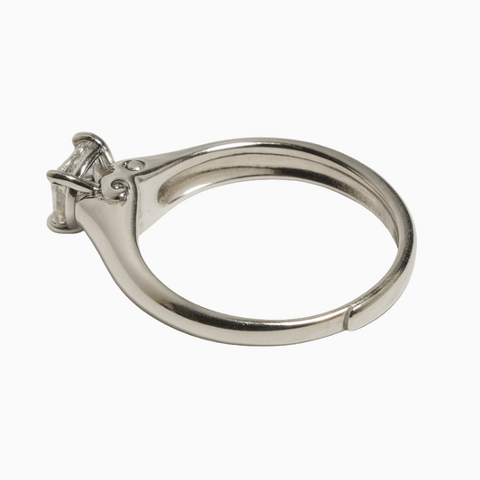 Silver Princess round adjustable Ring