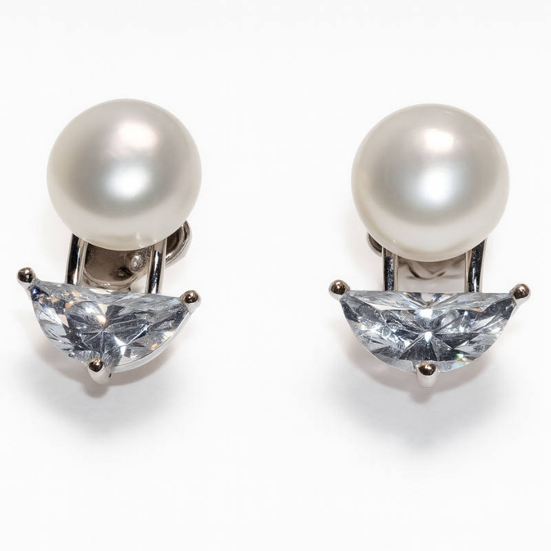 Silver Luminous Pearl Earrings