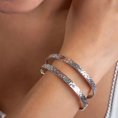 925 Silver Hammered Mirror polished Bangles