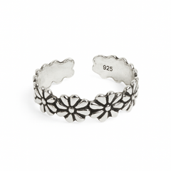 Silver Oxidised Dream Toe Ring