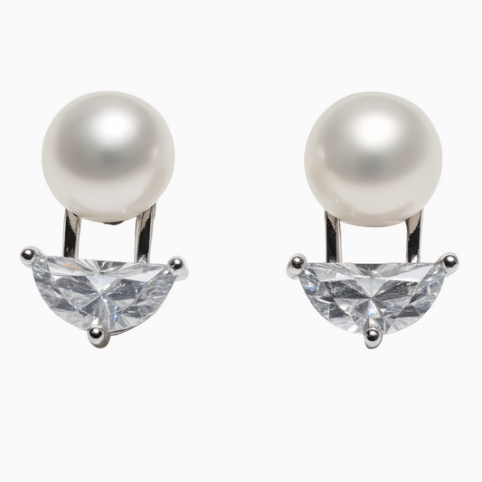 Silver Luminous Pearl Earrings