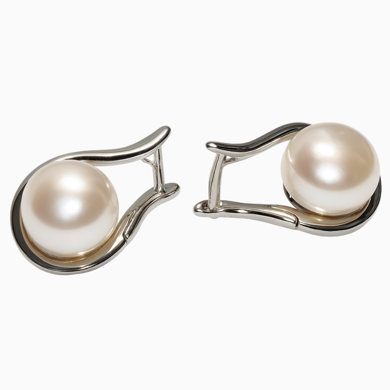 Silver Smooth Pearl Asian Earring