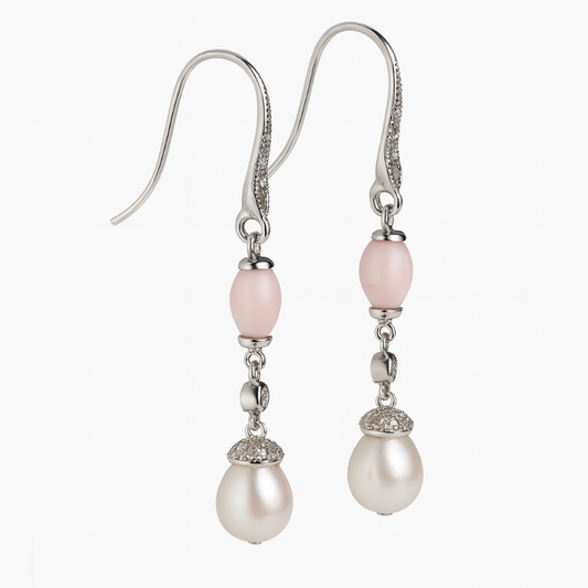 Silver Pearl Premium Hanging Earrings