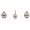 Rose Gold Pear Shaped Zirconia Pendant Set