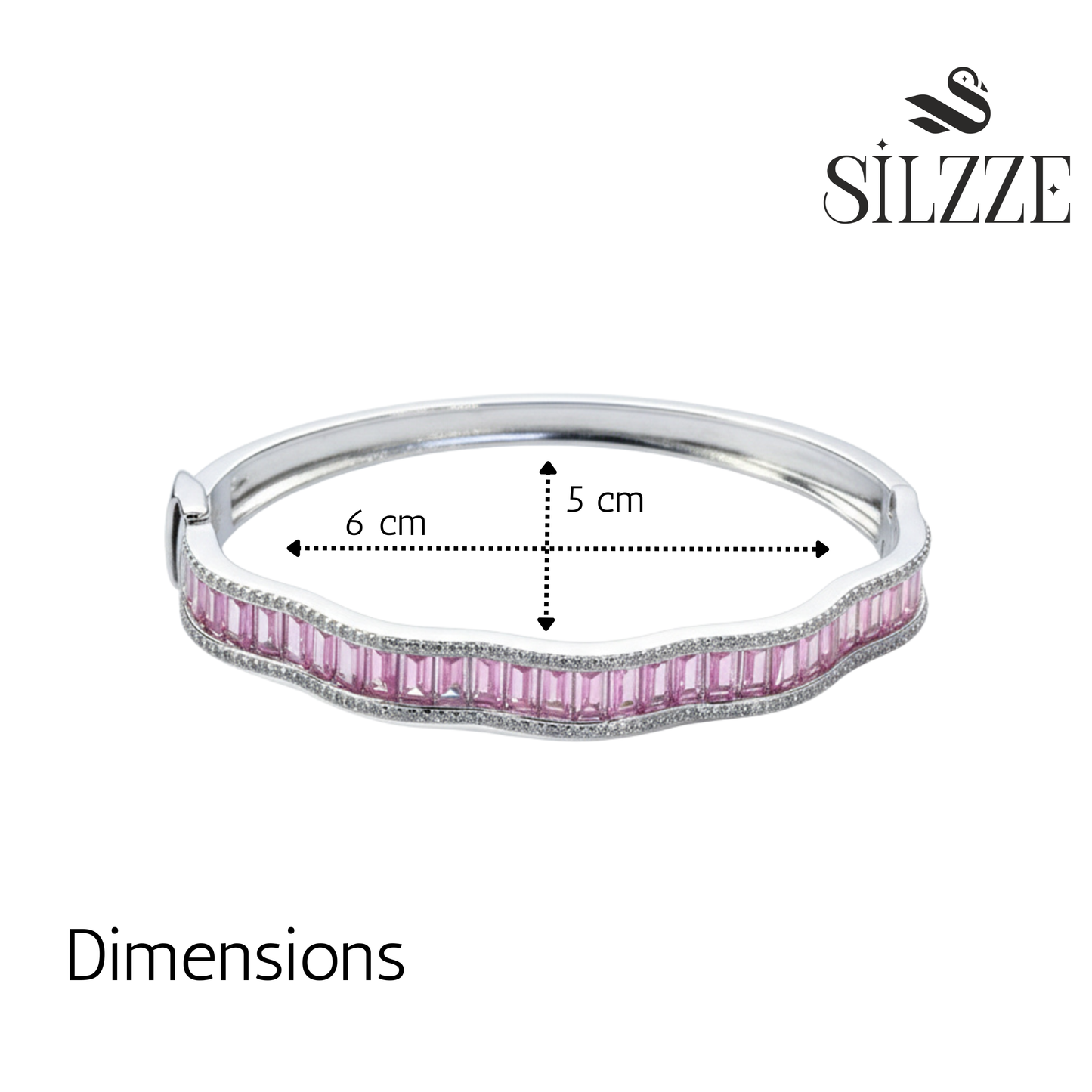 Pink Halo Wavy Solid Bracelet For Her