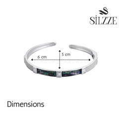 Silver Dazzling Abalone Shell Bracelet Set