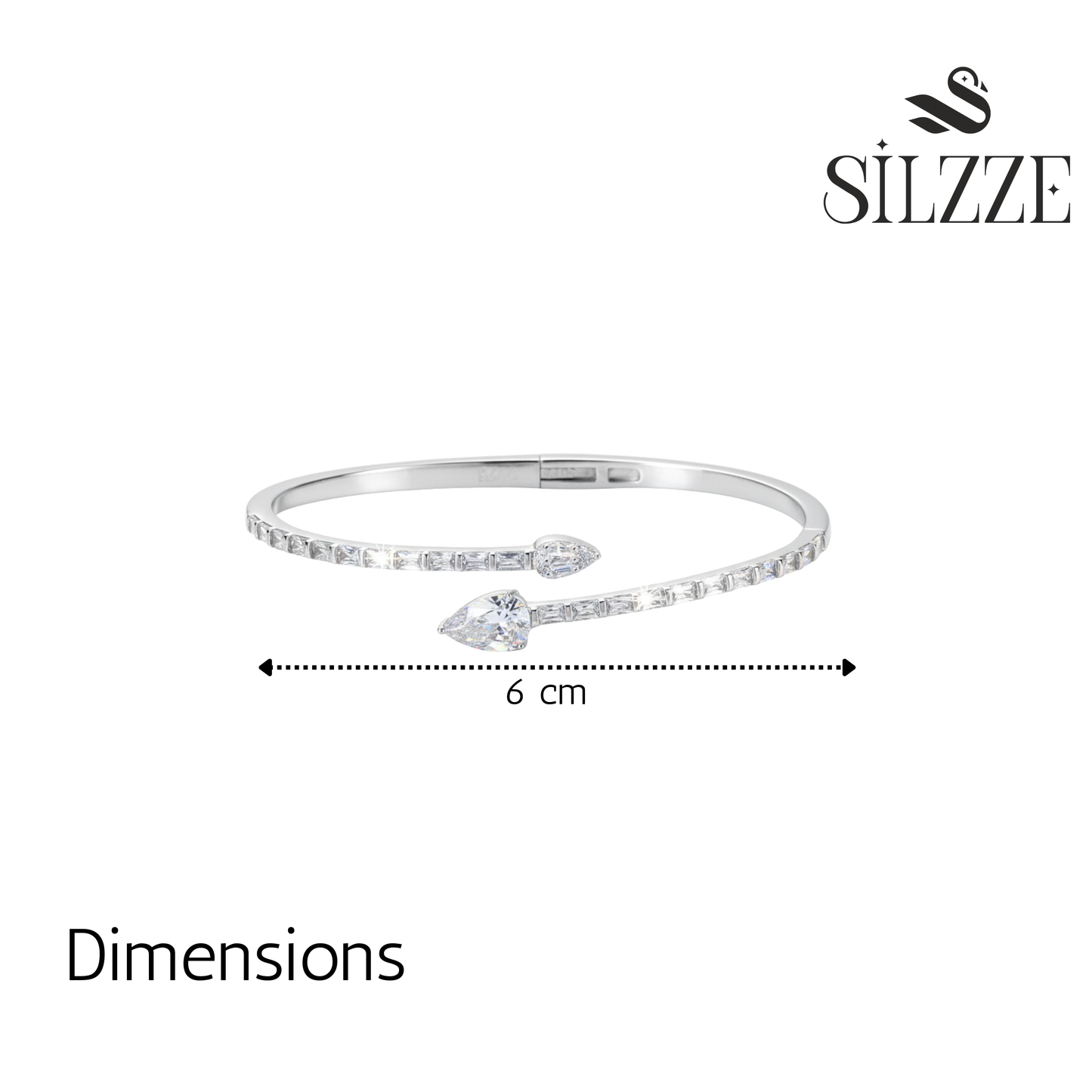 Silver Toi et Moi CZ Bracelet For Her