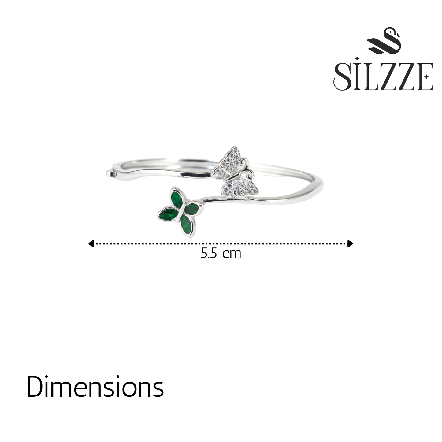 Silver Dual Butterfly Wrap Bracelet For Her