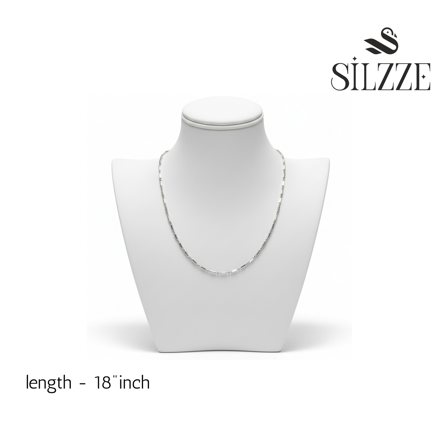 Silver Beads and Bar Chain For Her