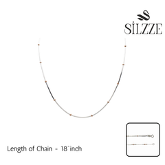 Silver Dual Tone Beaded Chain For Her