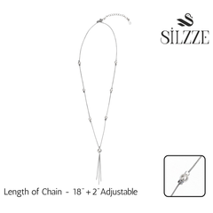 Silver Minimalist Pearl Drop Lariat Chain