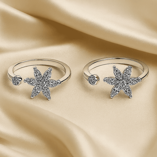 Silver white zircon studded Toe Ring