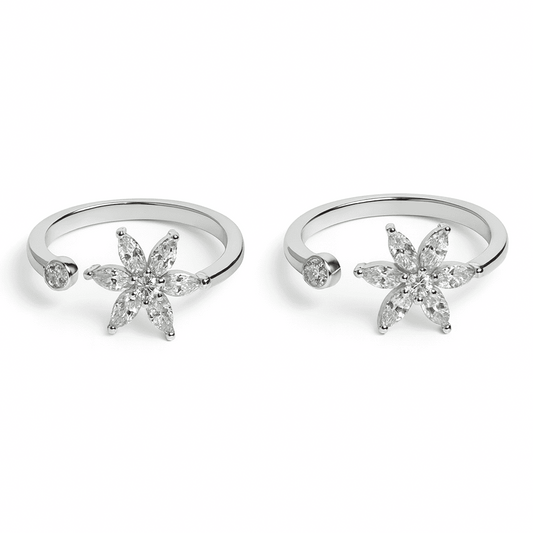 Silver white zircon studded Toe Ring