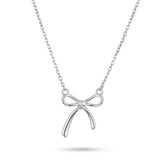 Silver Knot Bow Necklace