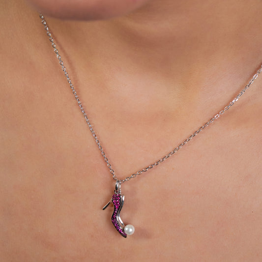 Silver High Heel Shoe Pendant For Her