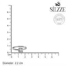 Silver Classic Solitaire (CZ) Diamond Look Adjustable ring for her