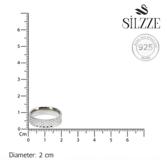Silver Honeycomb Texture Ring For Her