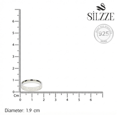 Silver Hammered Texture Daisy Band For Her