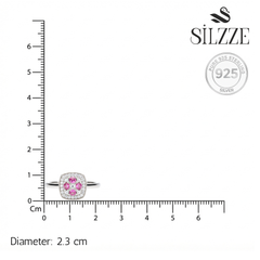 Silver Wild Rose Baguette Halo Ring For Her