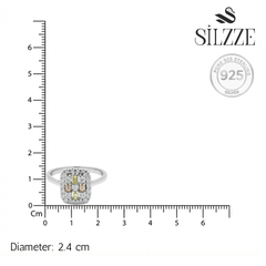 Silver Lemon Sparkle Cluster Ring For Her
