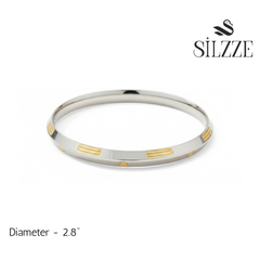 Premium Dual-Tone 925 Silver Kada with Gold Accents