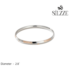 Silver Two Tone Kada Bracelet For Him