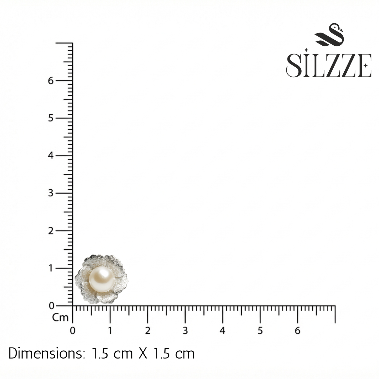 Silver Pearl Elegant Flower Studs earrings