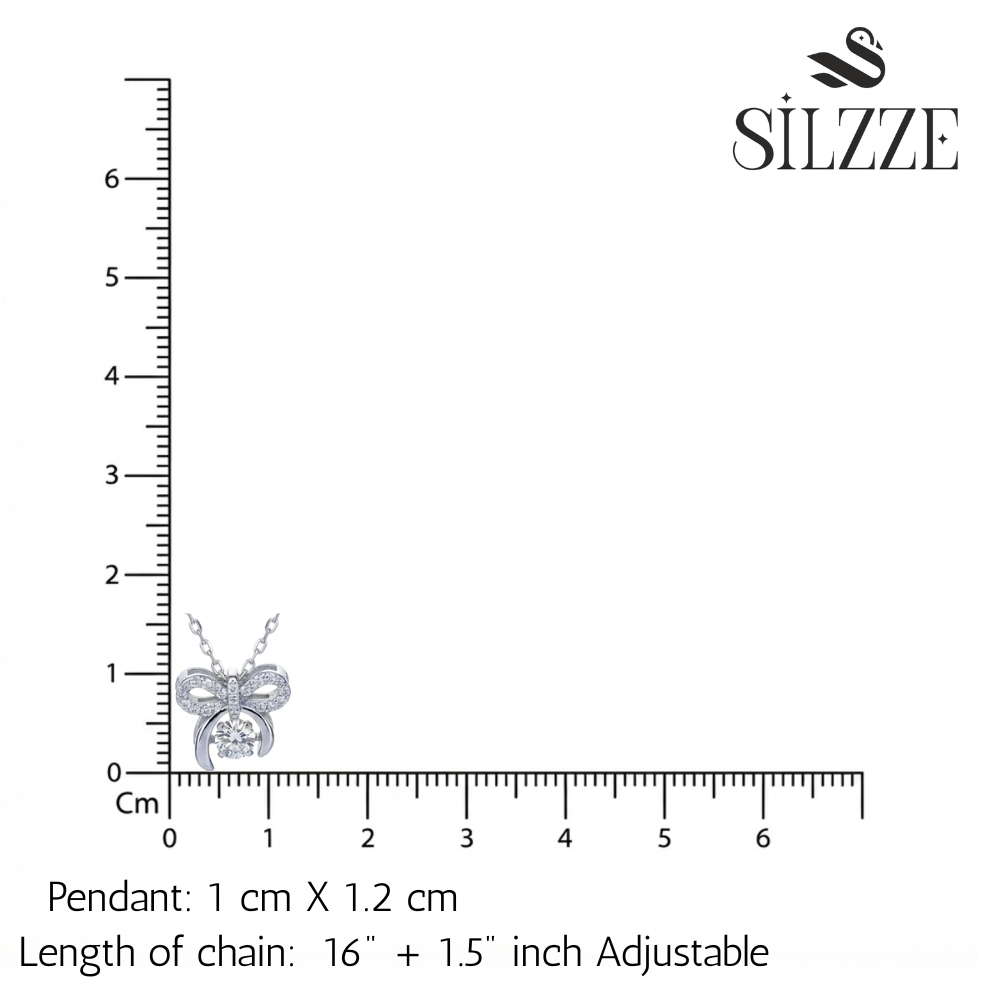 Silver Pookie Solitaire Zircon Chain Pendant