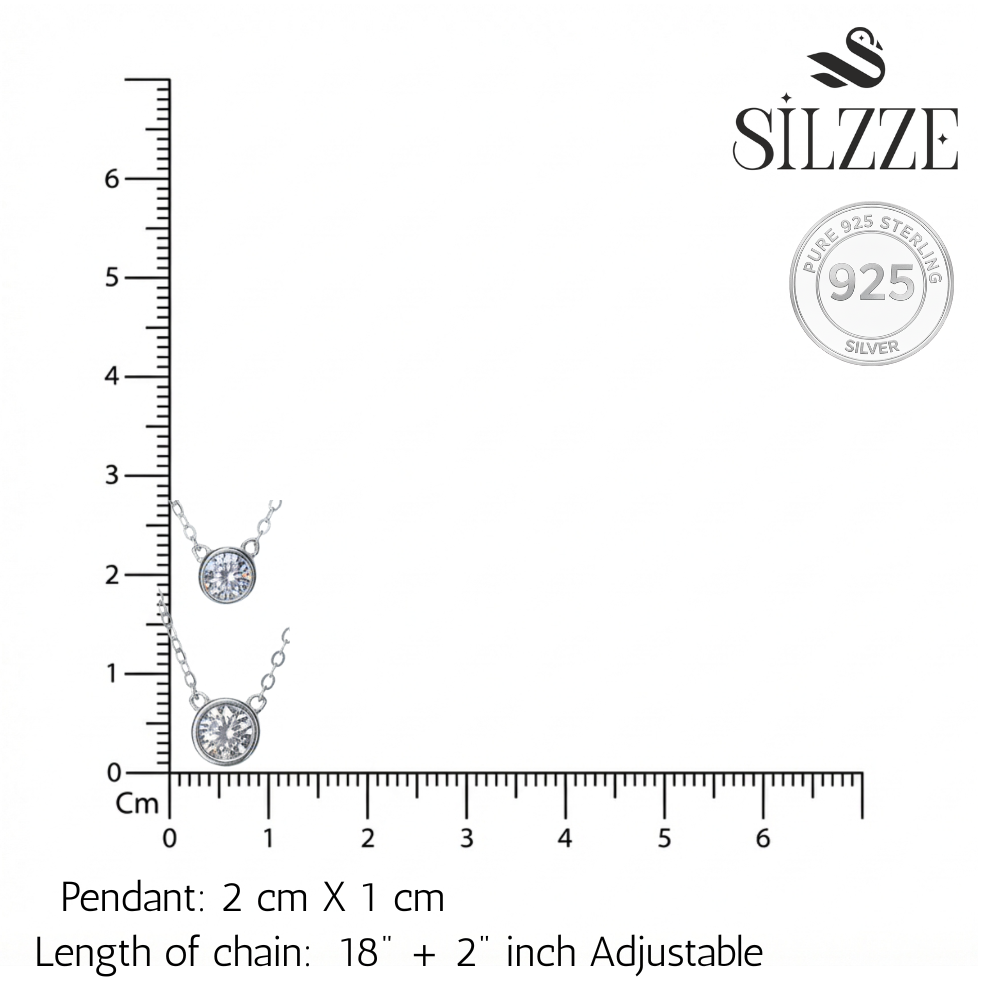 Silver Minimalist Two-Layer Solitaire Necklace