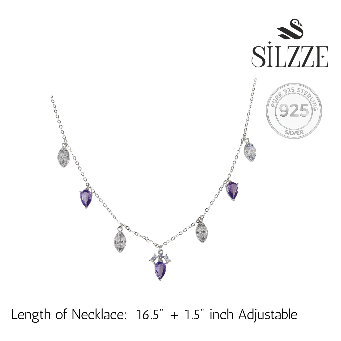 Silver Dazzling Blue Necklace