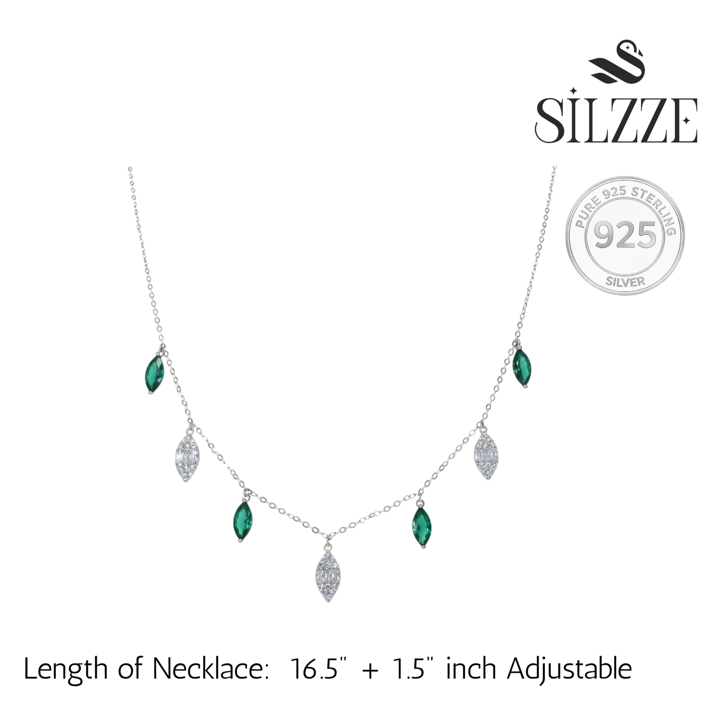 Silver Cascade Marquise Necklace For Her