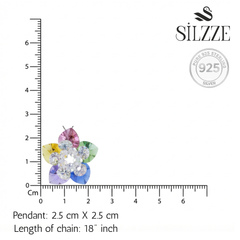 Silver Rainbow Bloosom Crystal Pendant