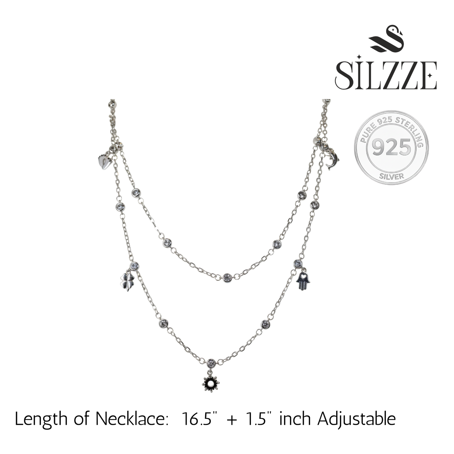 Silver Double Layered Delicate Necklace