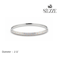 Silver Architect Rose gold Dots Mens bracelet (Kada) for him