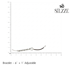 925 Silver Pave Link & Braided Leather Statement Bracelet