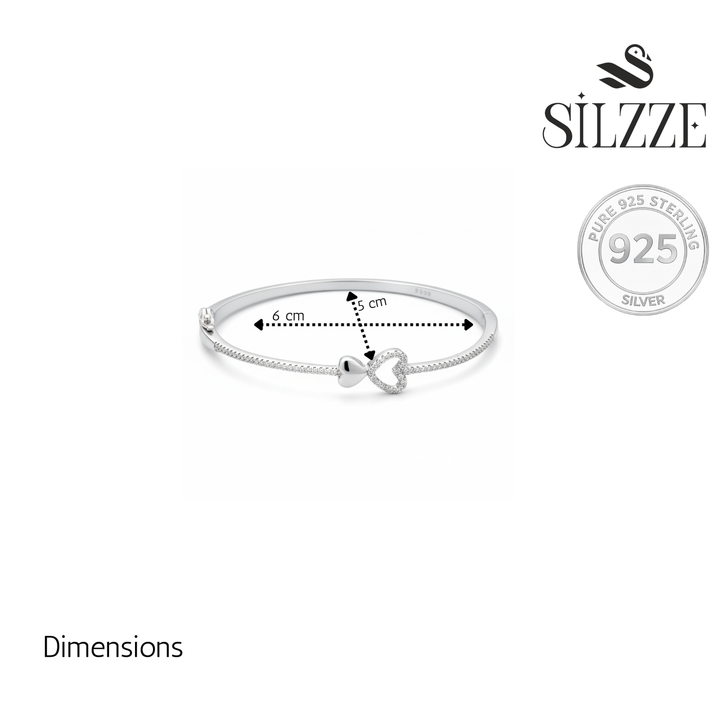 Silver Infinite Love Heart Bracelet For Her