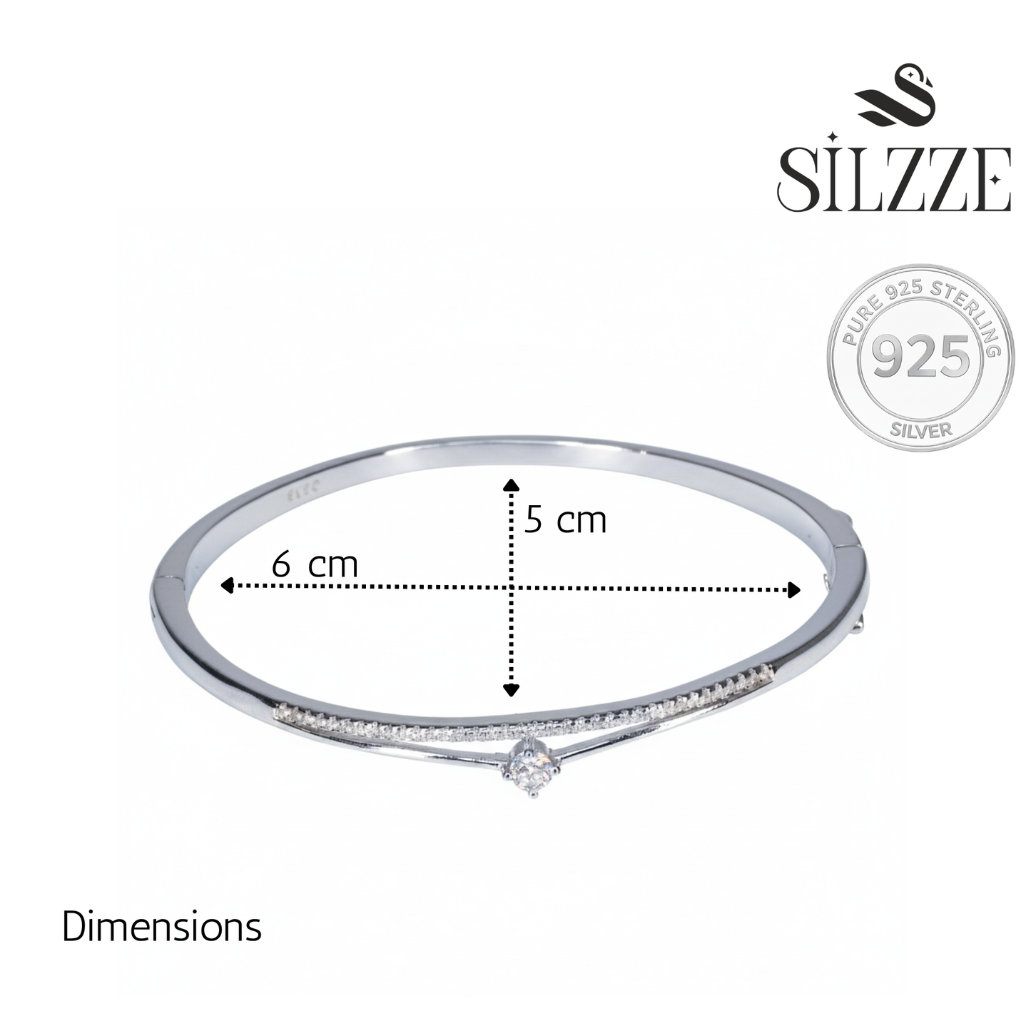 Silver Signature Halo Diamond Bracelet For Her