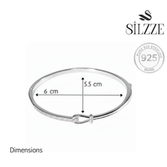 Silver Chic Pave Nautical Hook Bracelet For Her