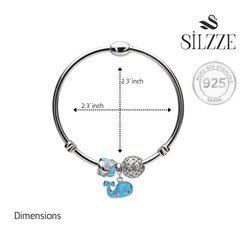 Silver Whimsical Whale Charm Bracelet
